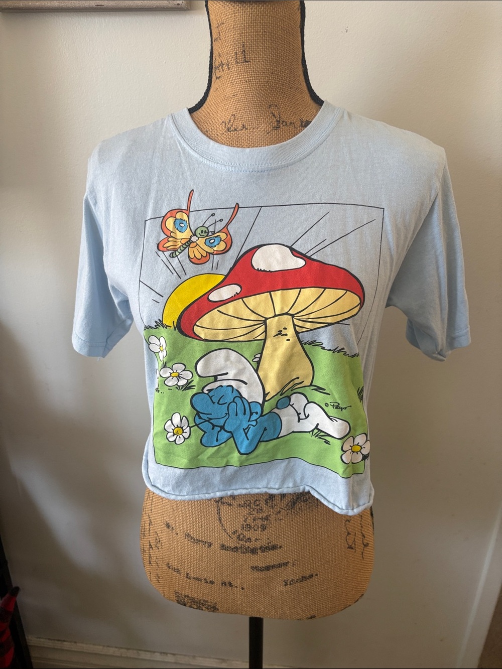 Blue Mushroom & Smurf Tee
